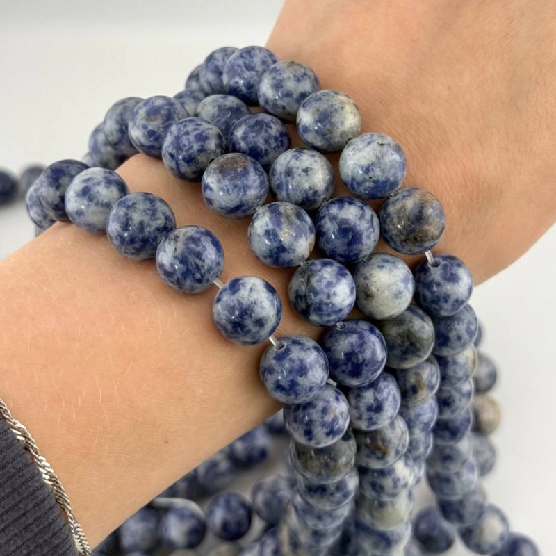 Бусины Содалит размер  6мм 8мм 10мм 12мм натуральный камень
